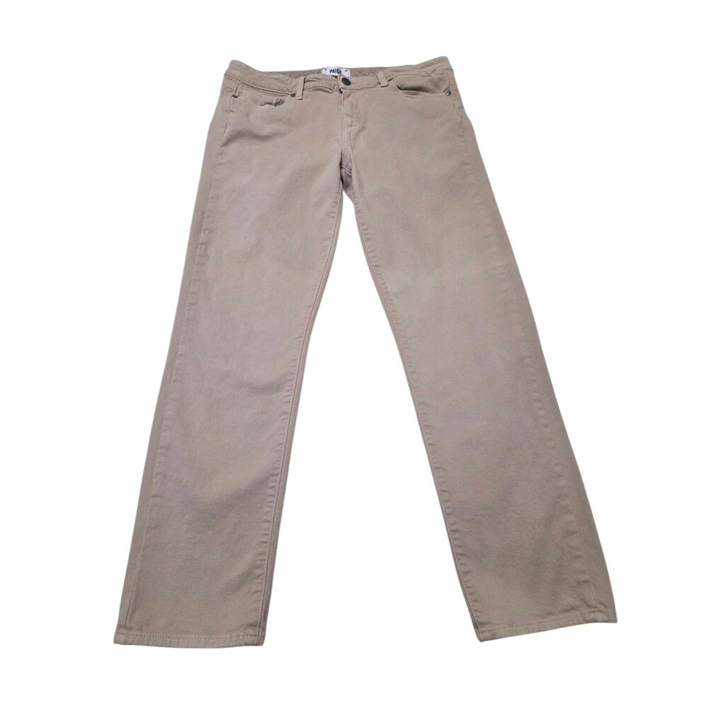 Paige Skyline Ankle Peg Jeans Women's 32 Tan Desert Khaki Skinny Mid Rise D13.3